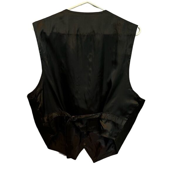 Stefano Man Black Vest Medium Leather front with front pockets - Picture 2 of 7
